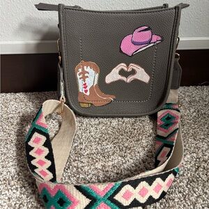 Hand painted one of a kind coastal cowgirl Montana west bag.